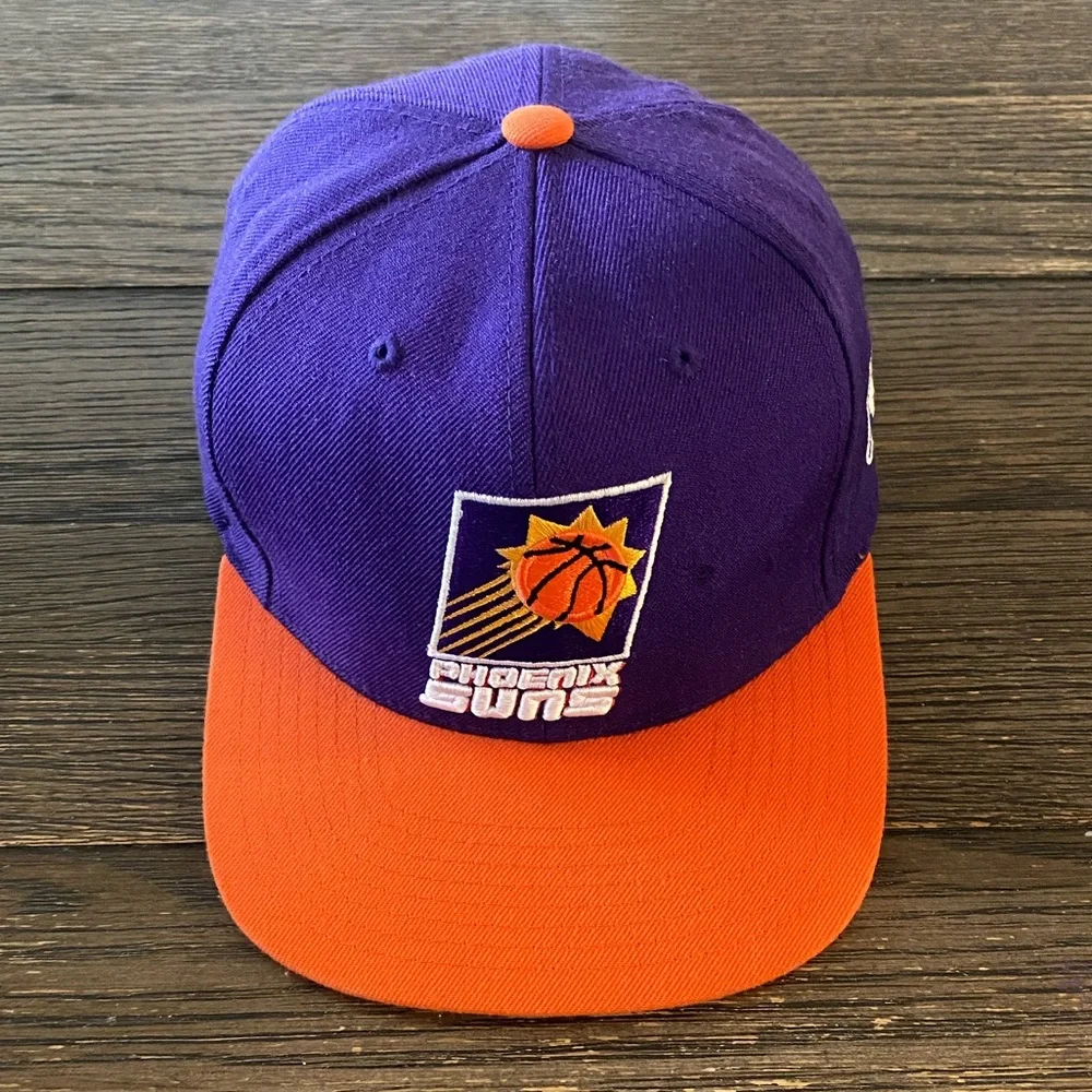 Phoenix Suns Hat Snap Back Purple Orange Mitchell & Ness NBA Hardwood Classics